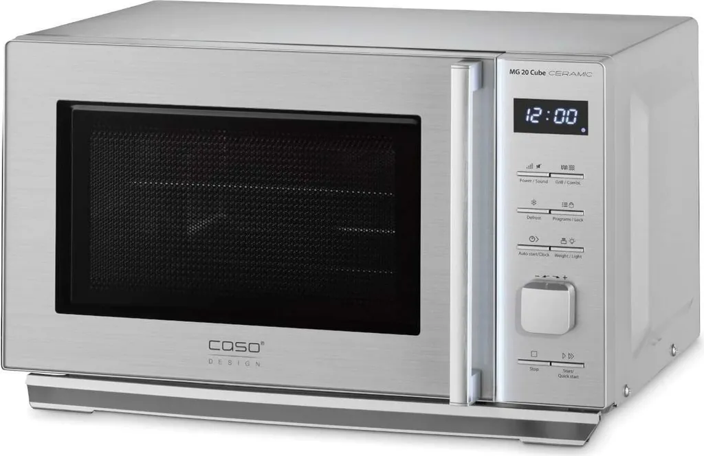 Caso MG 20 Cube Ceramic Design Mikrowelle Grill 800-1000W LED-Display Silber 4 Caso MG 20 Cube Ceramic Design Mikrowelle Grill 800-1000W LED-Display Silber – Bild 2