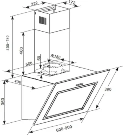 PKM Dunstabzugshaube Mit Randabsaugung Kopffreihaube S7-90ABTH Schwarz 90 Cm -Smart Kitchen Store 0191a713fab4b156eb3e7689fd113f35