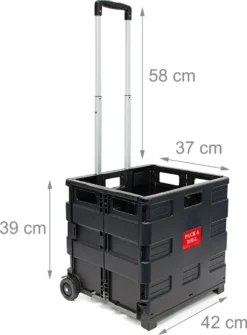 Relaxdays Einkaufstrolley Klappbar Bis 35kg -Smart Kitchen Store 020407cacbb83a6c790bd2e493f596d7