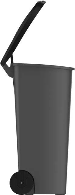 Mülleimer Outdoor 90 L Anthrazit/schwarz Mit Pedal Und Rädern -Smart Kitchen Store 0240a90b17c0baf145e9bd65289db184