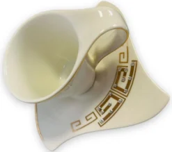 12-teiliges Medusa Mäander Kaffeeservice Mit Goldschliff Kaffeetassen Für 6 Personen 6 Tassen + 6 Untertassen Weiß-Gold Genießen Servieren Kaffee -Smart Kitchen Store 040ac3d37f0626a8fece420a61c42ec2