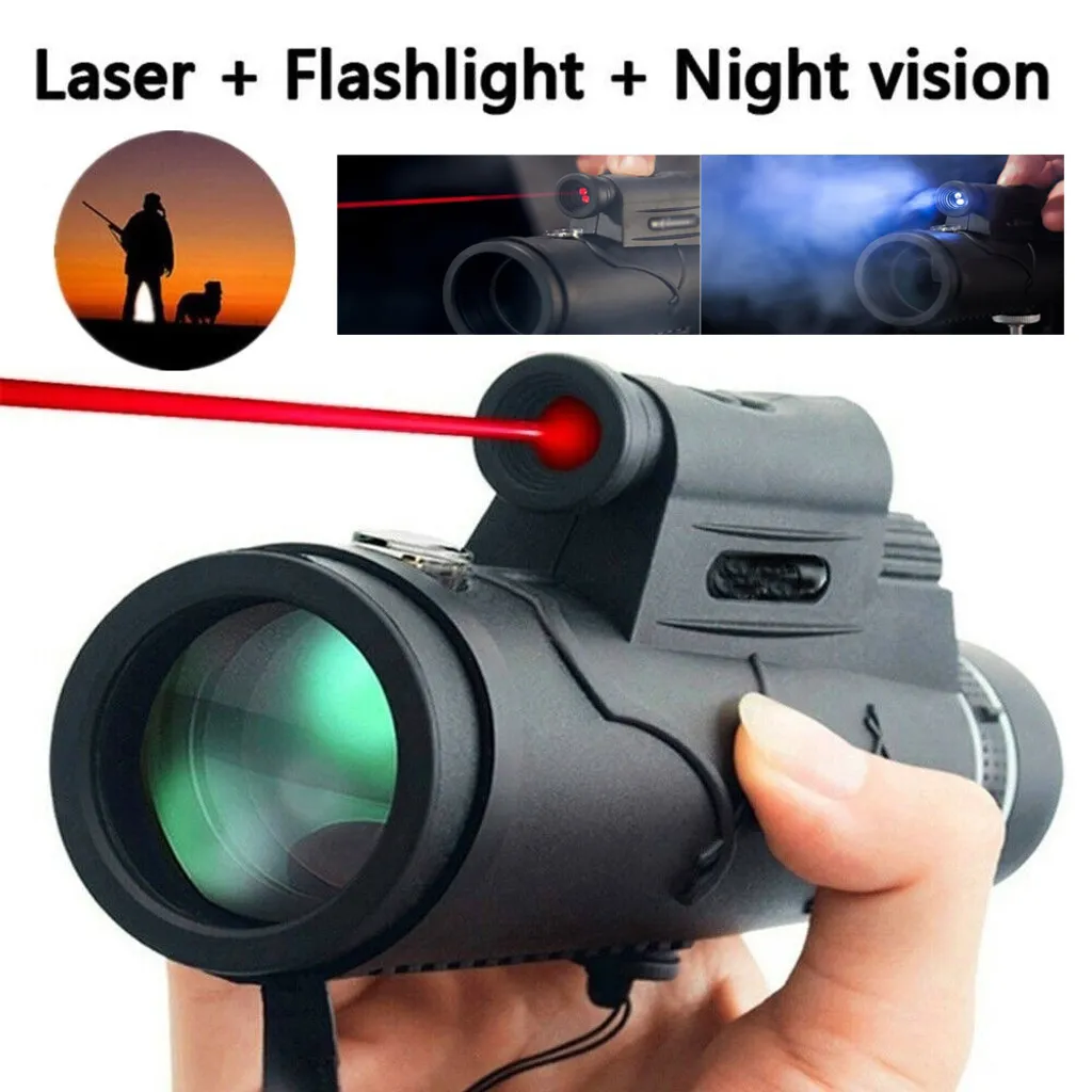12x50 HD Monokular Teleskop Infrarot Fernrohr Mit Laser Taschenlampe Kompass Funktion 4 12x50 HD Monokular Teleskop Infrarot Fernrohr Mit Laser Taschenlampe Kompass Funktion – Bild 2