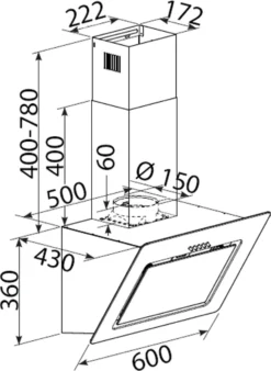 Bomann Kopffreihaube DU 773 Inox 60cm Vertikal Umluft Abluft -Smart Kitchen Store 059c37f992af5e42f3f3ce1da5ebf093 1