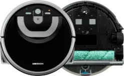 MEDION Wischroboter Mit Wassertank P10W (Modell 2021, Intelligente Navigation, Bodenreiniger Mit Walze Für Holzboden Hartboden Parkett, Getrennter Schmutzwassertank/Frischwassertank) -Smart Kitchen Store 05a586c422954b0d83473fea59449b7d
