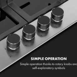 Klarstein Alchemist 4 Zonen Gaskochfeld , 4-flammig , Autark , 58,3 Cm , Einbau , Aluminium-Brenner , Stark-Brenner , Erdgas/Butangas , Edelstahl , Automatische Abschaltung , Topfträger Aus Gusseisen , Glaskeramik , Inkl. Schlauch Und Druckminderer , Schwarz -Smart Kitchen Store 072da65b7925123dddb067e6a27fb22b