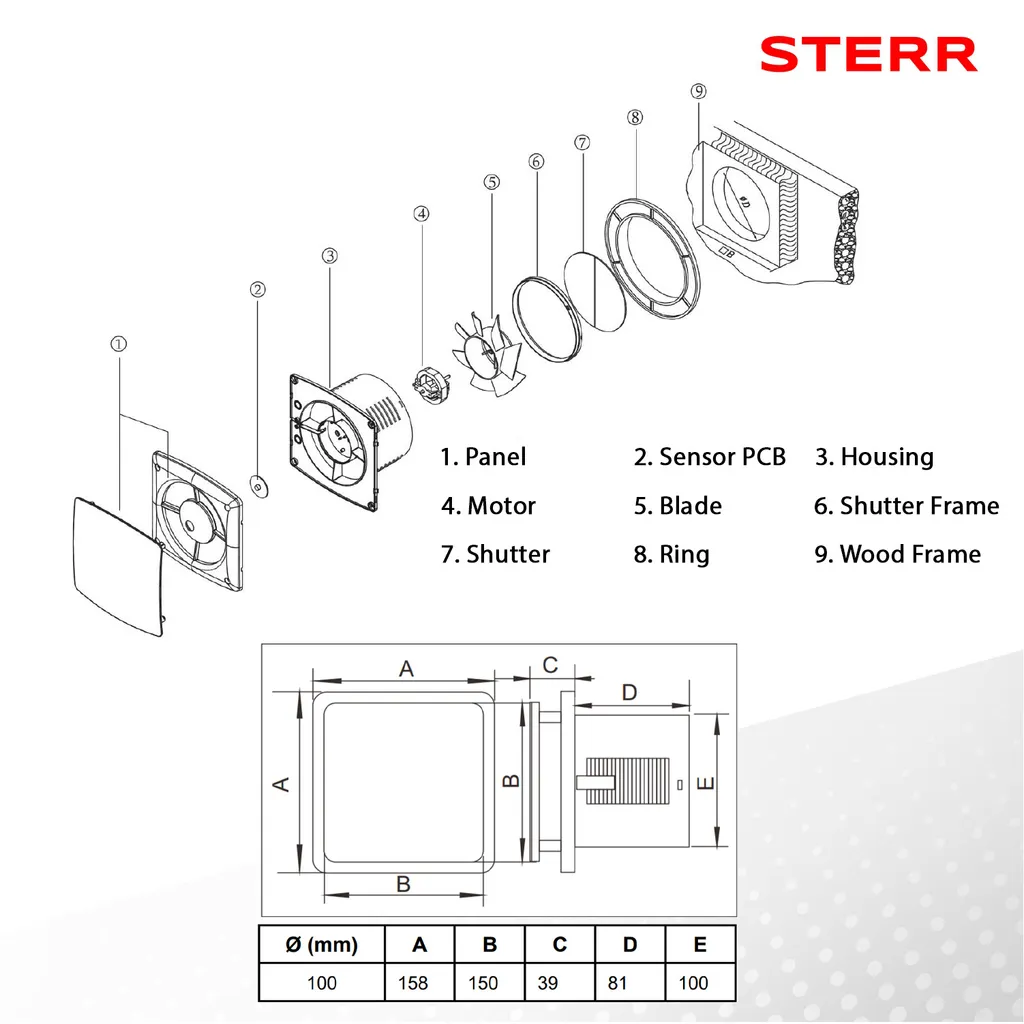 STERR - Ruhiger Badezimmerlüfter - LFS100-Q 8 STERR - Ruhiger Badezimmerlüfter - LFS100-Q – Bild 6