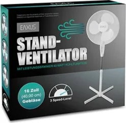 2 Stück Standventilator Ventilator Weiß Höhenverstellbar Oszillierend Doppelpack Kühler Raum-Lüfter Luft-Erfrischer Lüftung Luft-Entfeuchter -Smart Kitchen Store 0a592115b8bf843a5322ccc67fb4ff28