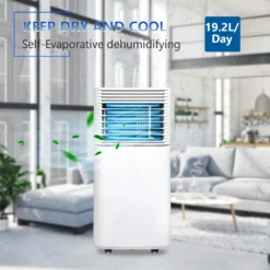 EINFEBEN Mobiles Klimagerät Klimaanlagen 7.000 BTU/h Mit Oekologischem Kuehlmittel,4-in-1 Klimaanlage Eco R290,Aircondition, Ventilator Und Luftentfeuchter Für Raeume Bis 60 M³,Weiss,EEK: A -Smart Kitchen Store 0b790e78baca13bb3c6401d9c88c4f22