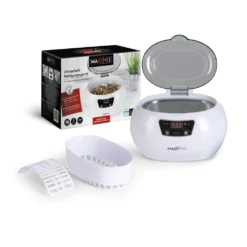 MAXXMEE Ultraschall Reinigungsgerät - 18 Reinigungszeiten - Grau/weiß Ultraschall Reinigungsgerät 600 Ml Timer Display Uhren Schmuck Brillen MAXXMEE -Smart Kitchen Store 0bc617866d7cbf5bf264db06e19cbdb5