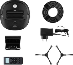 Midea Saugroboter M3S VCR20B, Saugleistung 2000 Pa, 3 Saugmodi / Saugroboter Mit Ladestation & V-förmigem Borstenmuster / 90-120 Min Laufzeit, Ideal Für Tierhaare, Teppiche Und Hartböden, Schwarz -Smart Kitchen Store 0c131307ca6aa8978ea347175d3fe2fc