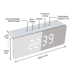 LED Spiegel Digitaler Wecker, Desktop USB Elektronisches Thermometer Am Bett Digitaler Wecker -Smart Kitchen Store 0c8e1ef17696bb28182c4dc2409ddad0