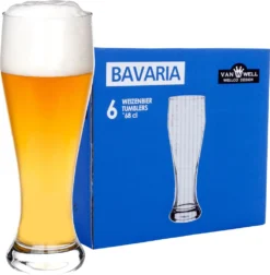 6er Set Bavaria Weizenbiergläser 0,5 Liter Geeicht Weißbiergläser Biergläser Weizengläser Glas
