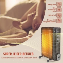 COSTWAY 2500W Ölradiator 11 Rippen Heizkörper 5-35℃, Elektrische Heizung 3 Heizstufen Mobil Mit Räder, Überhitzungsschutz -Smart Kitchen Store 0ef7b13de7fa5eca6701d5e8b41c65d7