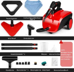 Dampfreiniger, Multifunktions-Dampfreiniger 1500W 1,5L Wassertank, 4,87m Netzkabel, Mit 18 Zubehörteilen, Geeignet Für Fußböden, Autositze, Matratzen, Küchen, Badezimmer, Fenster, Teppiche Usw -Smart Kitchen Store 0fe980daf980ca21f12459f32e776c1e