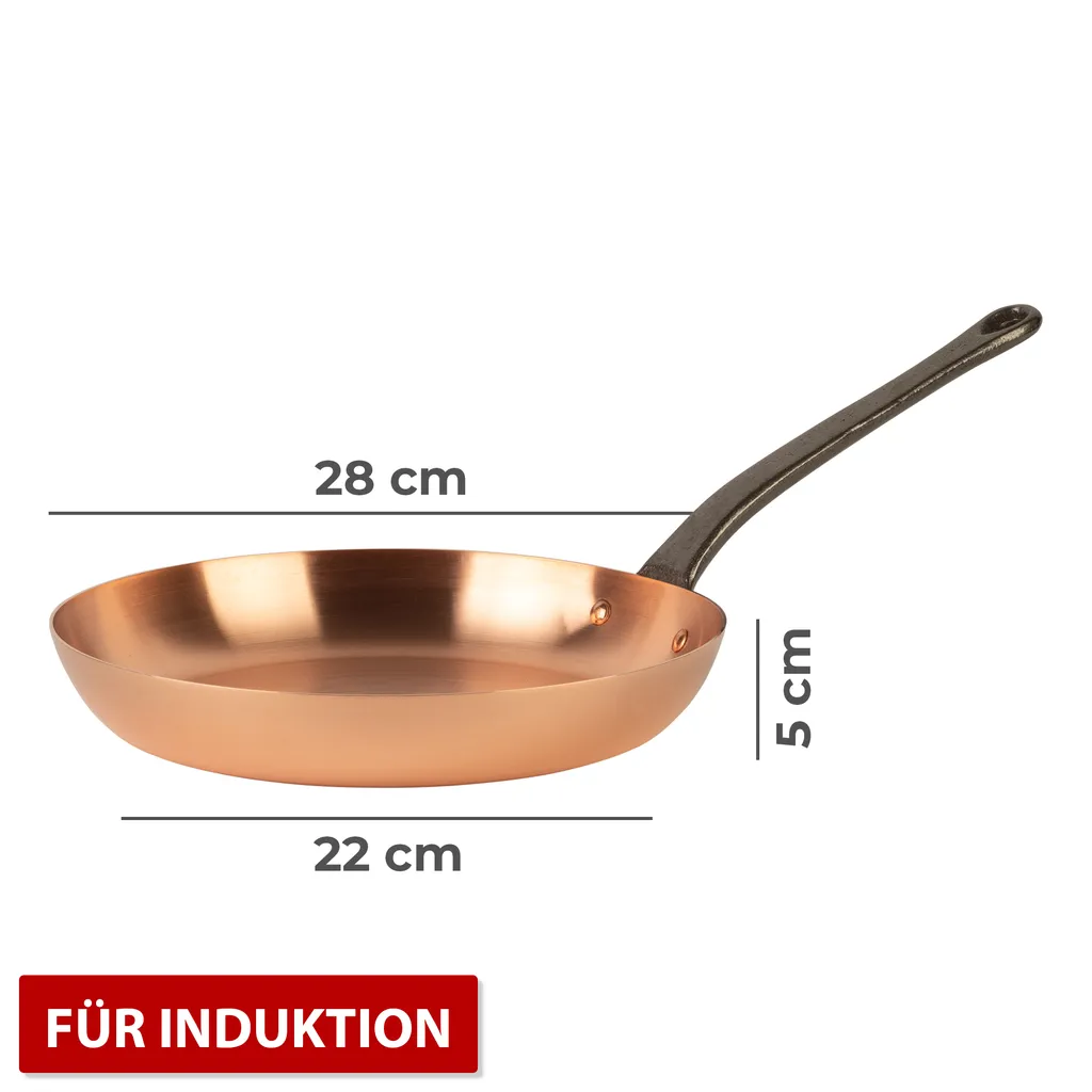 Reine Kupferpfanne Ø 28 Cm Geeignet Für Den Induktionsherd 4 Reine Kupferpfanne Ø 28 Cm Geeignet Für Den Induktionsherd – Bild 2
