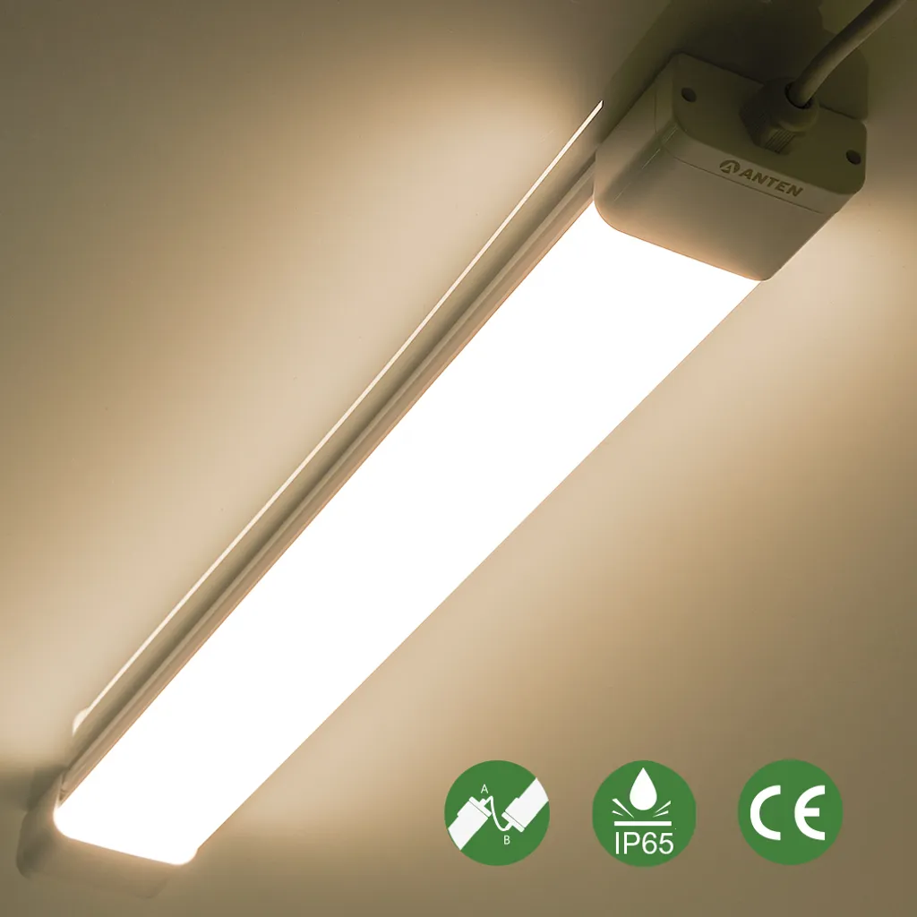 Anten LED Feuchtraumleuchte, 120CM 36W Wannenleuchte 4000k Neutralweiß, 3300Lumen Deckenleucht Wasserfest IP65 3 Anten LED Feuchtraumleuchte, 120CM 36W Wannenleuchte 4000k Neutralweiß, 3300Lumen Deckenleucht Wasserfest IP65