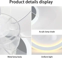 Deckenventilator Mit Beleuchtung Und Fernbedienung 54W LED Leise Deckenleuchte Ventilator Mit Dimmbar Timer Einstellbare Windgeschwindigkeit Für Wohnzimmer Esszimmer Schlafzimmer 47CM 12 Deckenventilator Mit Beleuchtung Und Fernbedienung 54W LED Leise Deckenleuchte Ventilator Mit Dimmbar Timer Einstellbare Windgeschwindigkeit Für Wohnzimmer Esszimmer Schlafzimmer 47CM -Smart Kitchen Store 15787c0a4500a2057fe621227a1b1366