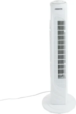 AREBOS Turmventilator, 50 Watt, 60°-Oszillation, 3 Geschwindigkeitsstufen, Ventilator Mit Tragegriff, Weiß, Leise 24 AREBOS Turmventilator, 50 Watt, 60°-Oszillation, 3 Geschwindigkeitsstufen, Ventilator Mit Tragegriff, Weiß, Leise -Smart Kitchen Store 15b176402d58252c5341cb8d71098be3