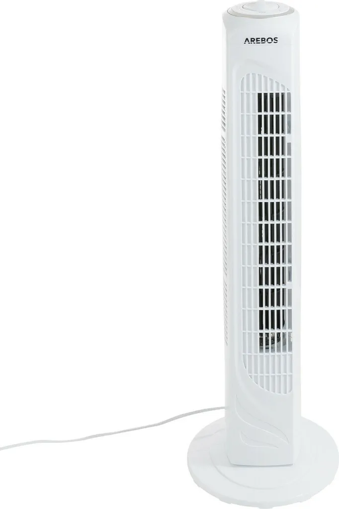 AREBOS Turmventilator, 50 Watt, 60°-Oszillation, 3 Geschwindigkeitsstufen, Ventilator Mit Tragegriff, Weiß, Leise 13 AREBOS Turmventilator, 50 Watt, 60°-Oszillation, 3 Geschwindigkeitsstufen, Ventilator Mit Tragegriff, Weiß, Leise – Bild 11