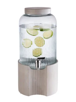 APS Getränkespender -ELEMENT- /// Ø 22 Cm, H: 45 Cm, 7 Liter /// Behälter Aus Glas /// Zapfhahn Aus Edelstahl /// 10400