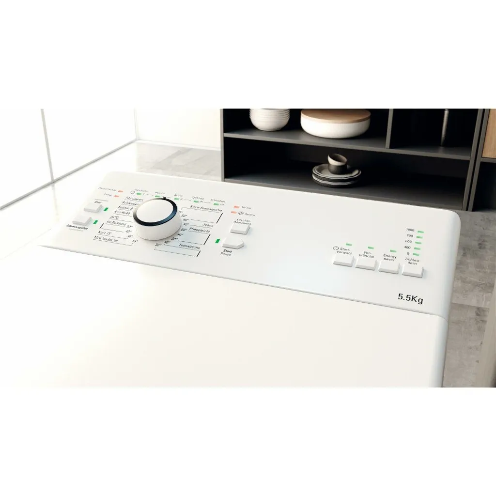 Bauknecht WAT Prime 550 SD N Toplader-Waschmaschine / 5,5 Kg / 1000 UpM/Kurz 15 /Startzeitvorwahl/leise Mit 60dB/ Mehrfachwasserschutz +/Kurz-Taste, Weiß 11 Bauknecht WAT Prime 550 SD N Toplader-Waschmaschine / 5,5 Kg / 1000 UpM/Kurz 15 /Startzeitvorwahl/leise Mit 60dB/ Mehrfachwasserschutz +/Kurz-Taste, Weiß – Bild 9