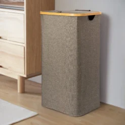 Adel Dream Wäschekorb Mit Deckel , Wäschekorb Kann Gefaltet Werden, Wäschetasche Kann Gefaltet Werden (100L, Dunkelgrau) -Smart Kitchen Store 17546ff910dc7ee5c91b02517a8509b6