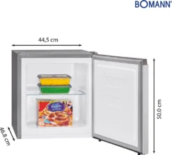 Bomann® Gefrierschrank, 34L Nutzinhalt, Mini Gefrierschrank Mit Herausnehmbarer Glasablage, Gefrierschrank Mit Wechselbarem Türanschlag & Stufenloser Temperaturreglung - GB 7246 Inox -Smart Kitchen Store 17a437eba7470f328e48844fad2697b9
