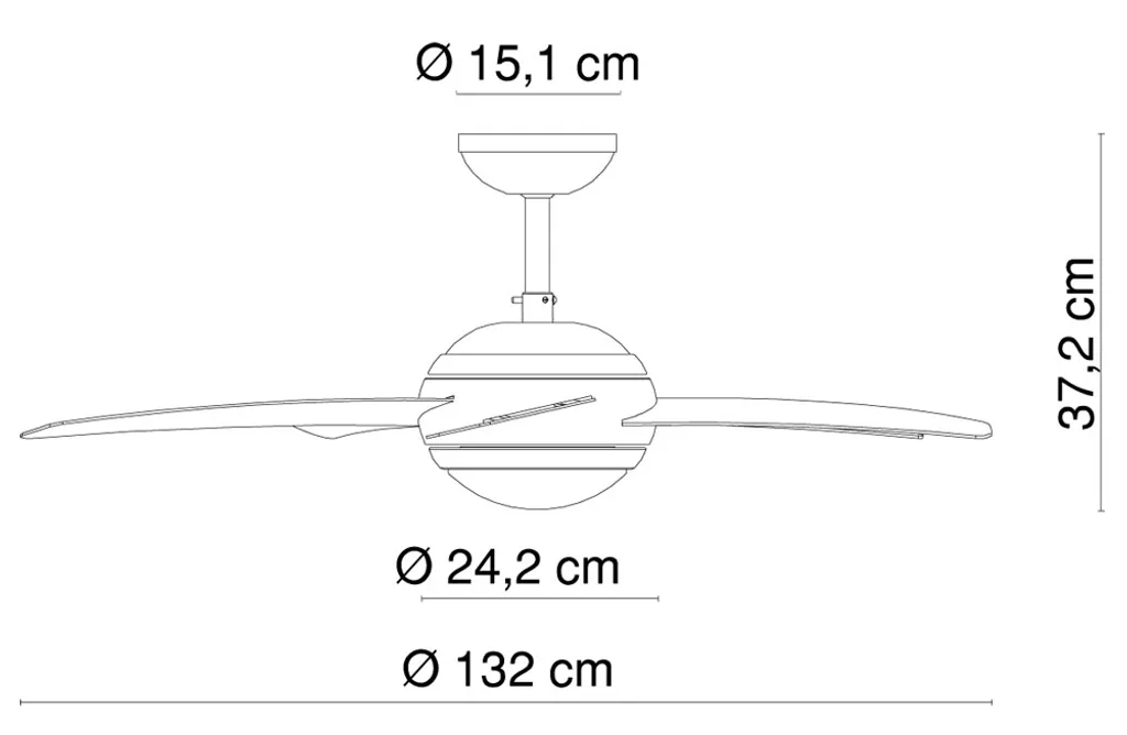 Globo Lighting VENTILATOR Metall Nickel Matt, MDF Wenge, Glas Opal, Fernbedienung, Batterie Inkludiert 2x AAA,, Max. Motorleistung 55W, Optimale Raumnutzung 30m², Abkühlung, Aufheizen, Geschwindigkeitsstufen 80/95/170 RPM, ø: 1320mm, H: 372mm, Exkl. 1x E14 60W 230V 10 Globo Lighting VENTILATOR Metall Nickel Matt, MDF Wenge, Glas Opal, Fernbedienung, Batterie Inkludiert 2x AAA,, Max. Motorleistung 55W, Optimale Raumnutzung 30m², Abkühlung, Aufheizen, Geschwindigkeitsstufen 80/95/170 RPM, ø: 1320mm, H: 372mm, Exkl. 1x E14 60W 230V – Bild 8
