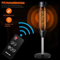 COSTWAY Heizlüfter, 1,2KW/2KW, Elektroheizung, Heizgerät Mit Thermostat & 3 Modi, 40° Oszillation, 10 - 49℃, Schnellerhitzung, Inkl. 8H Timer, LED, 28x28x85cm, Schwarz 15 COSTWAY Heizlüfter, 1,2KW/2KW, Elektroheizung, Heizgerät Mit Thermostat & 3 Modi, 40° Oszillation, 10 - 49℃, Schnellerhitzung, Inkl. 8H Timer, LED, 28x28x85cm, Schwarz -Smart Kitchen Store 18d3ea815a0a171c4114b4c6d242e4d9