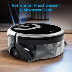 MEDION Wischroboter Mit Wassertank P10W (Modell 2021, Intelligente Navigation, Bodenreiniger Mit Walze Für Holzboden Hartboden Parkett, Getrennter Schmutzwassertank/Frischwassertank) -Smart Kitchen Store 19c9ea43ee04c1d382b6d7239a862150
