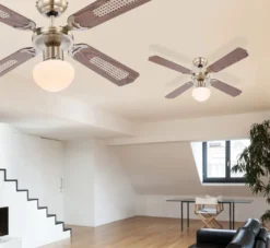 Globo Lighting VENTILATOR Metall Altmessing, Blade Turnable, Zugschalter Kette, Max. Motorleistung 50W, Optimale Raumnutzung 15m², Abkühlung, Aufheizen, Geschwindigkeitsstufen 115/185/235 RPM, ø: 1066mm, H: 415mm, Exkl. 1x E27 60W 230V -Smart Kitchen Store 1a6ea48753a355b0a51785e87c2e74a1