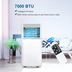EINFEBEN Mobiles Klimagerät Klimaanlagen 7.000 BTU/h Mit Oekologischem Kuehlmittel,4-in-1 Klimaanlage Eco R290,Aircondition, Ventilator Und Luftentfeuchter Für Raeume Bis 60 M³,Weiss,EEK: A -Smart Kitchen Store 1a77490c02bebd0b759be5d9a7dfa923