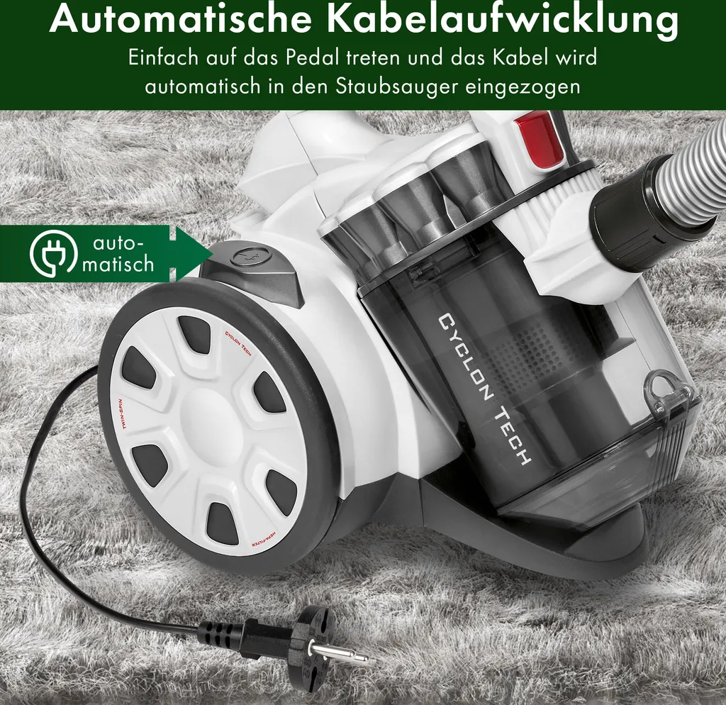 ProfiCare® Staubsauger Beutellos Für Parkett, Teppich, Fliesen, 700 Watt Bodenstaubsauger Mit HEPA-Filter, Staubsauger Ohne Beutel Inkl. 3 Bürsten Und 4-fach Mikrofiltersystem, PC-BS 3110 8 ProfiCare® Staubsauger Beutellos Für Parkett, Teppich, Fliesen, 700 Watt Bodenstaubsauger Mit HEPA-Filter, Staubsauger Ohne Beutel Inkl. 3 Bürsten Und 4-fach Mikrofiltersystem, PC-BS 3110 – Bild 6
