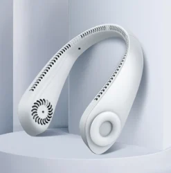 Flexibler Halsventilator, Leiser Blattloser Sportventilator, USB Drehbarer Nackenkühler Zum Aufhängen Für Outdoor Sportarten, Weiß -Smart Kitchen Store 1c9fbd580133db53b84e6c28630edd46