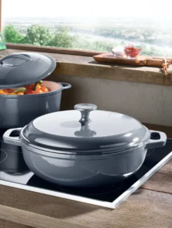 GSW Gusseisen Schmortopf Grey Shadow 30cm / 4,5 Ltr., Gusseisen, Schmortopf Mit Deckel ø Ca. 30 X H 9,0cm 10 GSW Gusseisen Schmortopf Grey Shadow 30cm / 4,5 Ltr., Gusseisen, Schmortopf Mit Deckel ø Ca. 30 X H 9,0cm -Smart Kitchen Store 1d25a44882497b28c201360f021696a3