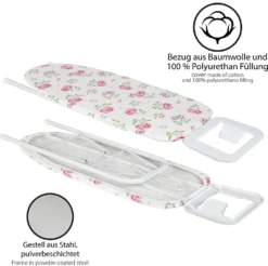 ONVAYA Tischbügelbrett | Mini Bügelbrett | Bügeltisch | Kleines, Platzsparendes Bügelbrett | Rosen Design -Smart Kitchen Store 1ebae40c5171bc96453c5e529d3109f0