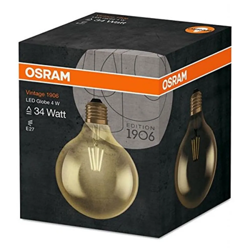 Osram LED Leuchtmittel Vintage 1906 Globe E27 4W Warmweiß, Amber 11 Osram LED Leuchtmittel Vintage 1906 Globe E27 4W Warmweiß, Amber – Bild 9