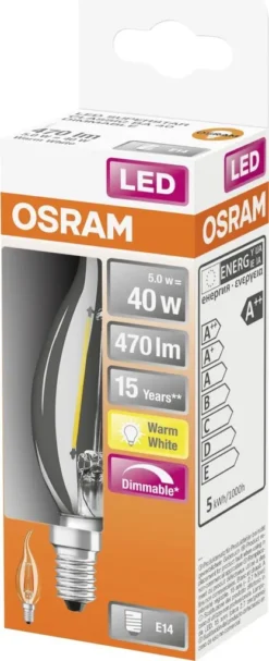Osram LED Leuchtmittel Superstar Classic BA 40 E14 5 W Dimmbar Klar -Smart Kitchen Store 1f468085f2a6fbc6a351f2296d1fa18b