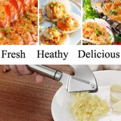 Kitchen Premium Knoblauchpresse - Handlich & Leicht Zu Reinigen - Pressen Sie Knoblauch & Ingwer Mühelos (Kein Schälen Nötig) - Extra Stark & Strapazierfähig -Smart Kitchen Store 222651f829663ac8747e3957823b5638