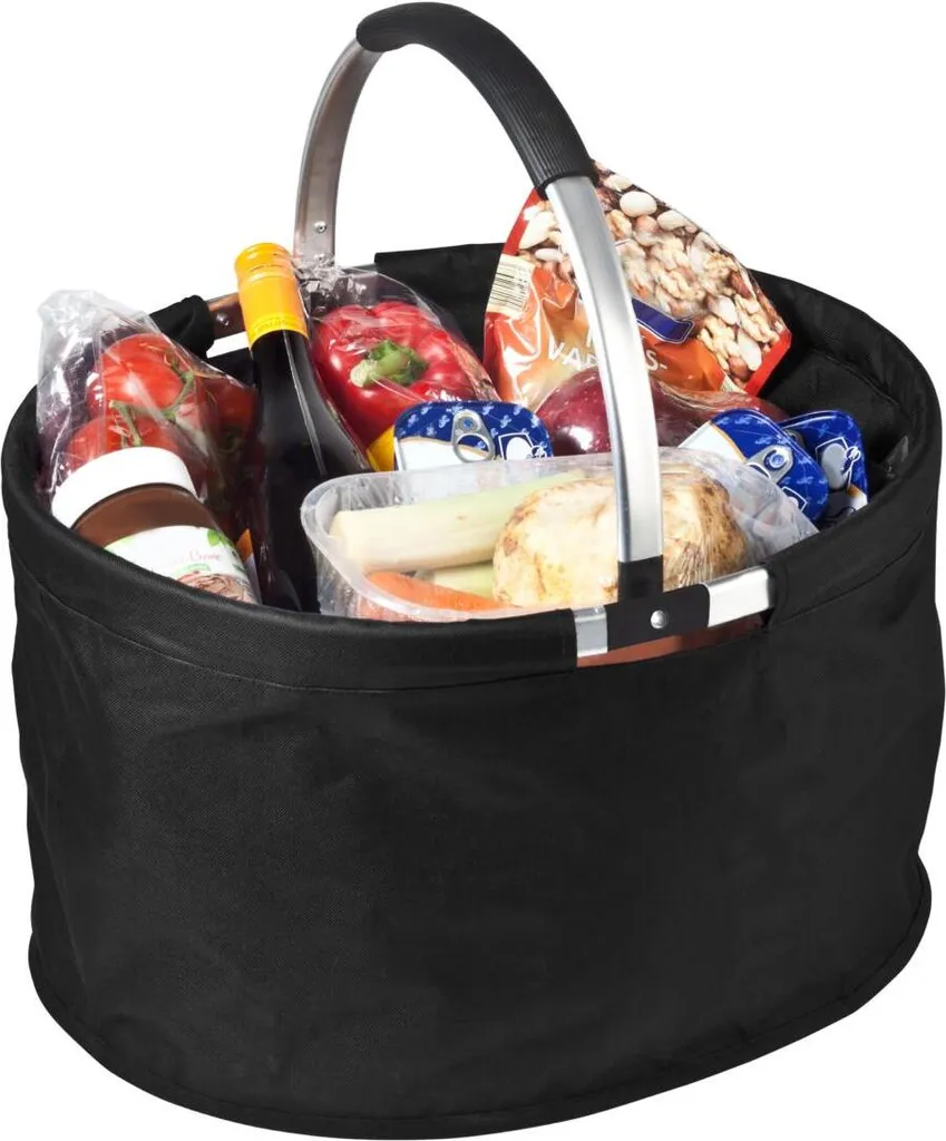 Einkaufskorb "Silandre" Schwarz Faltbarer Einkaufskorb Rund Mit Aluminiumgriff Geräumig Stabile Einkaufstasche 36 Liter Volumen Schwarz 6 Einkaufskorb "Silandre" Schwarz Faltbarer Einkaufskorb Rund Mit Aluminiumgriff Geräumig Stabile Einkaufstasche 36 Liter Volumen Schwarz – Bild 4