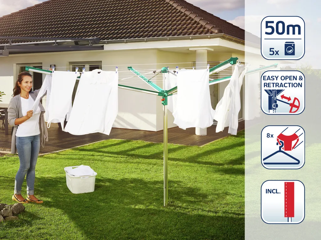 Leifheit Wäscheschirm Linomatic 500 Deluxe Cover 4 Leifheit Wäscheschirm Linomatic 500 Deluxe Cover – Bild 2