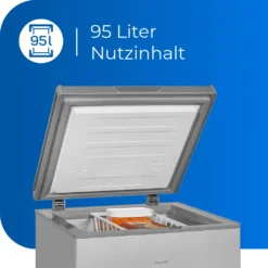 Exquisit Gefriertruhe GT100-330E Silber | 96 L Nutzinhalt | Silber -Smart Kitchen Store 23ce2c2356ebafba6cf5b25087e4fc90
