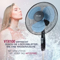 RelaxxNow Super Leiser Standventilator Mit 45W Motoren Leistung, Oszillierender Ventilator Mit 3 Geschwindigkeitsstufen Und Höhenverstellbarkeit Bis 131cm, 41 DB Schlafmodus & 41cm Durchmesser, VTX100 -Smart Kitchen Store 242943684de3fe5d6cadb7232410c2b4