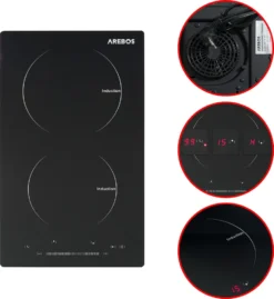 AREBOS Induktionskochfeld, 3000W, 2 Kochfelder, 30 Cm, Autark, Mit Sensor Touch, Timer -Smart Kitchen Store 24d2e07610e0a3468e37372cbd765e2d