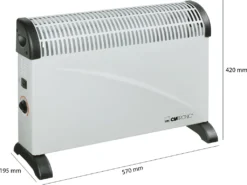 Clatronic KH 3077 Konvektor Heizung, Mobile Wärme, 3 Heizstufen (750/1250/2000 Watt), Stufenlos Regelbarer Thermostat, Komfortable Tragemulden, Geräuscharm -Smart Kitchen Store 259d5a28f939ebd04c12a4b13f4bb9f2