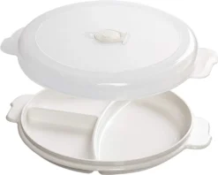 2 X Mikrowellenteller Mit Deckel Menüteller 3 Fach Teilung Mikrowellengeschirr