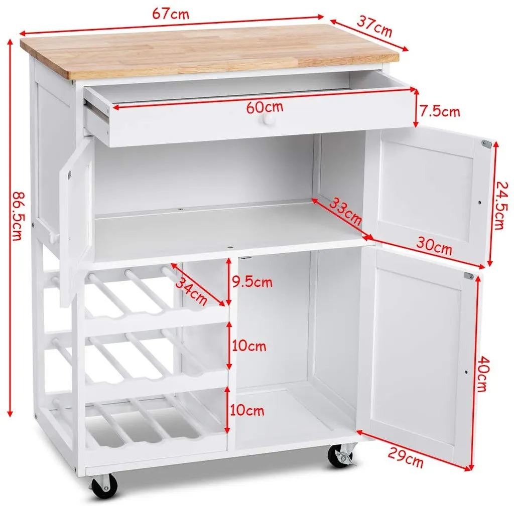 COSTWAY Servierwagen Küchenschrank Küchenwagen Küchentrolley Beistellwagen Küchenregal Rollwagen Weinregal Weinschrank Holz Weiss 8 COSTWAY Servierwagen Küchenschrank Küchenwagen Küchentrolley Beistellwagen Küchenregal Rollwagen Weinregal Weinschrank Holz Weiss – Bild 6
