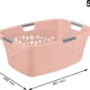 ROTHO Wäschekorb 50 L FLOWERS, Farbe:Linnea Pink Ged. -Smart Kitchen Store 2689886bee423bd2362954858ac93c82