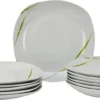 Tafelservice Aviva 12tlg. Weiß Mit FarbigemNachbildung Für 6 Personen -Smart Kitchen Store 287b95b54a54c0b9806464468b29978e