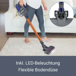 Juskys 2in1 Handstaubsauger & Akku Staubsauger - Beutellos & Kabellos – Bis 55 Min Laufzeit - Lithium-Ionen Akku, Wandhalterung & Ladestation – Blau -Smart Kitchen Store 2938b147d98f138d9491a42da7eced83